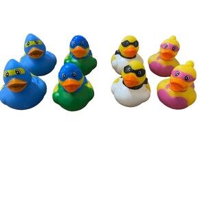 Superhero Rubber Duckies~Lot of 8~Party Favors~Bath Toys~Baby Shower~Duck Jeep